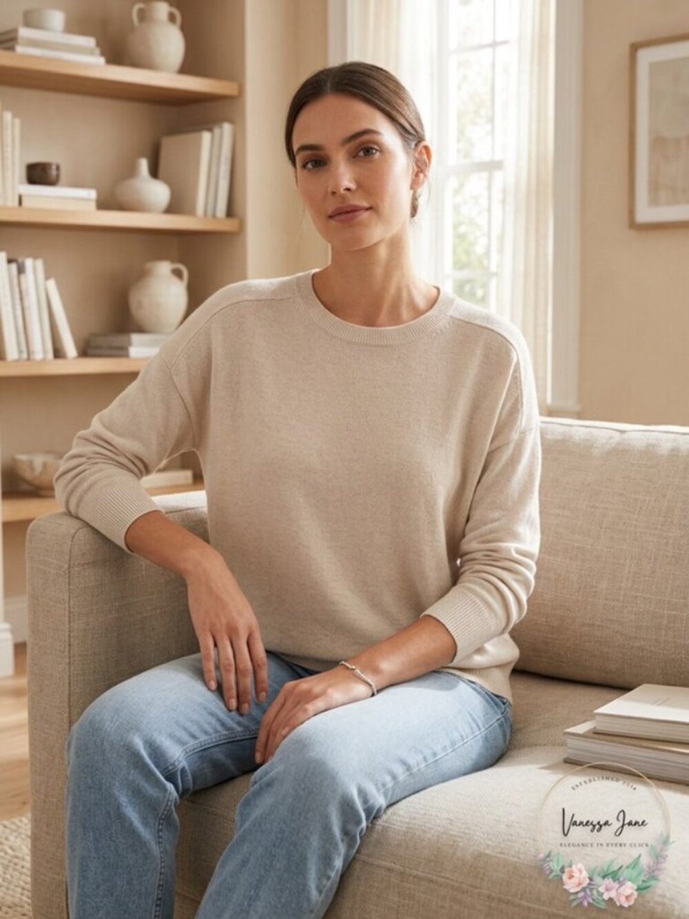 AQUA Cashmere High Low Cashmere Sweater,